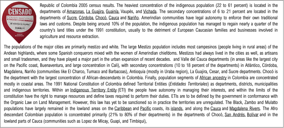 Republic of Columbia 2005 census results.