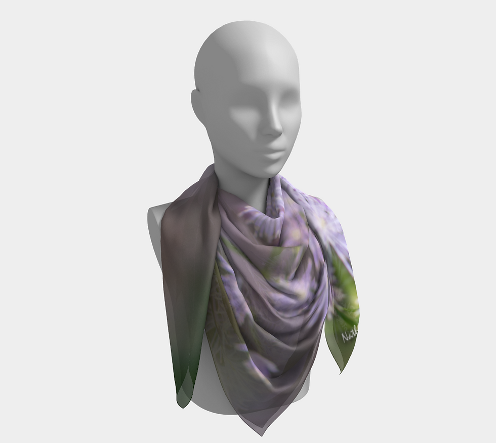 Miniature : Foulard en soie ¨Flocons de fleurs¨