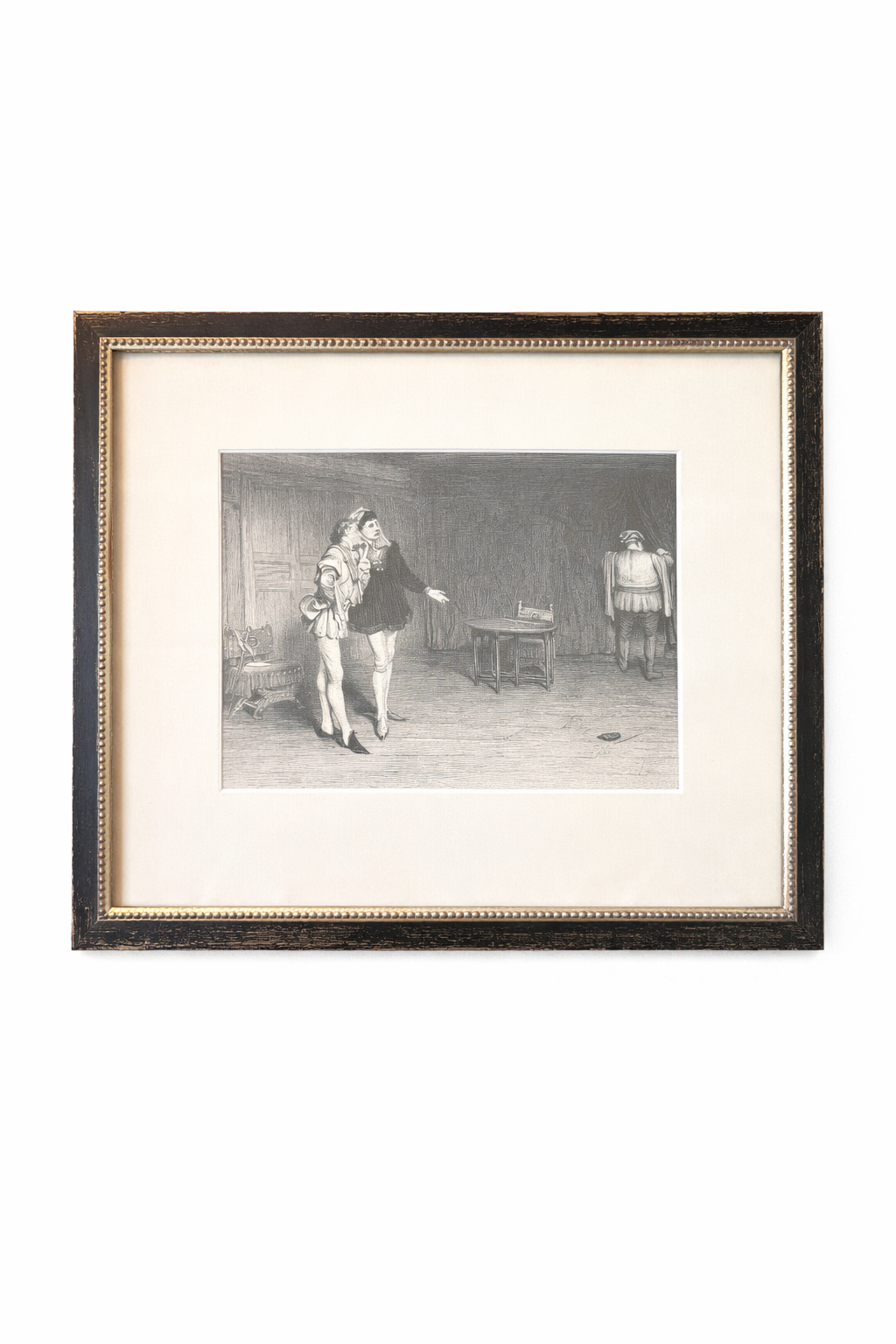 Prince Henry, Poins and Falstaff from Shakespeare's Play - Antique Etching