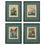 Thumbnail: Set of 4 Hand Colored Flower Prints