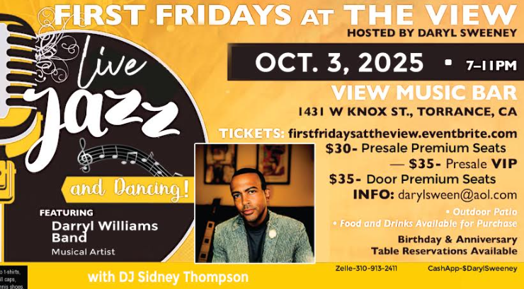 FIRST FRIDAYS AT THE VIEW-HOSTED BY DARYL SWEENEY WITH DJ SIDNEY THOMPSON
