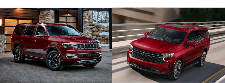 Wagoneer vs Chevy Tahoe red