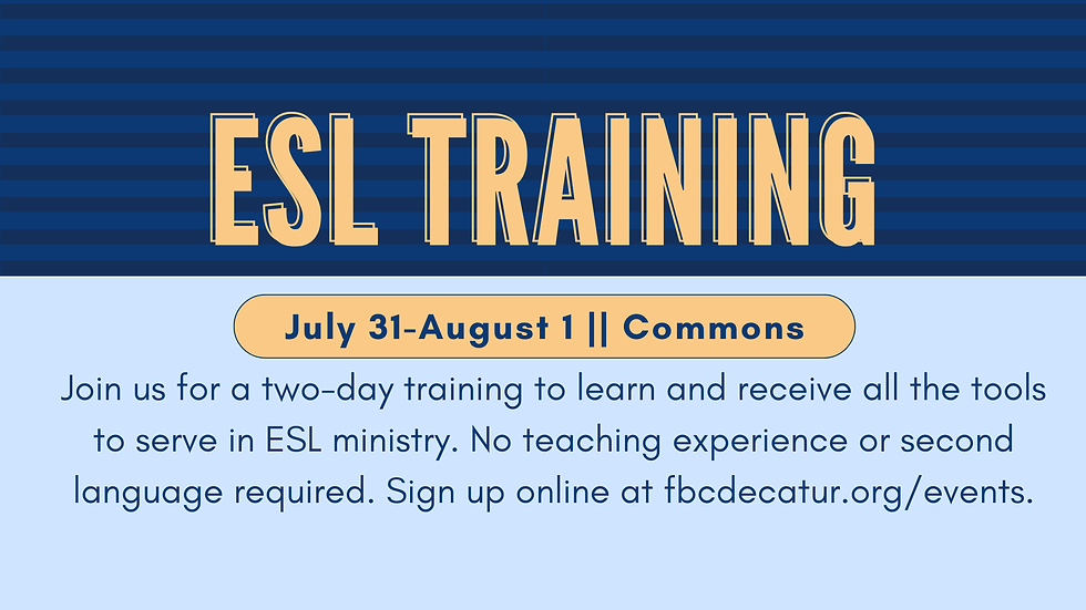 ESL Training for volunteers