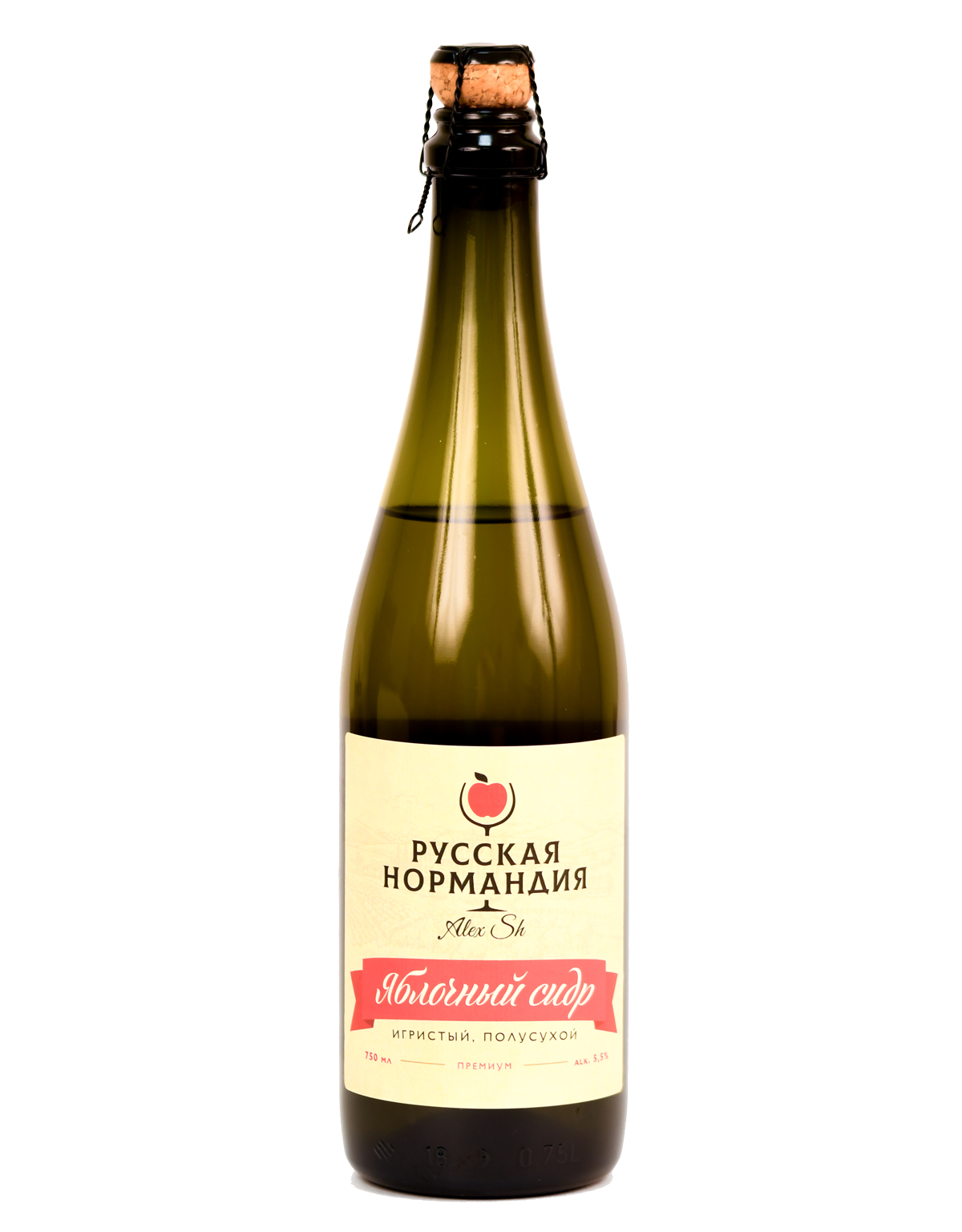 Сидр "Русская Нормандия" игристый полусухой
