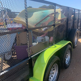 Trailer full of household debris