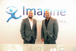 Anas Hantash, director of sales MENA at Imagine Communications (left) with Raad Haddadin, head of engineering and support at Al Aan TV (right)