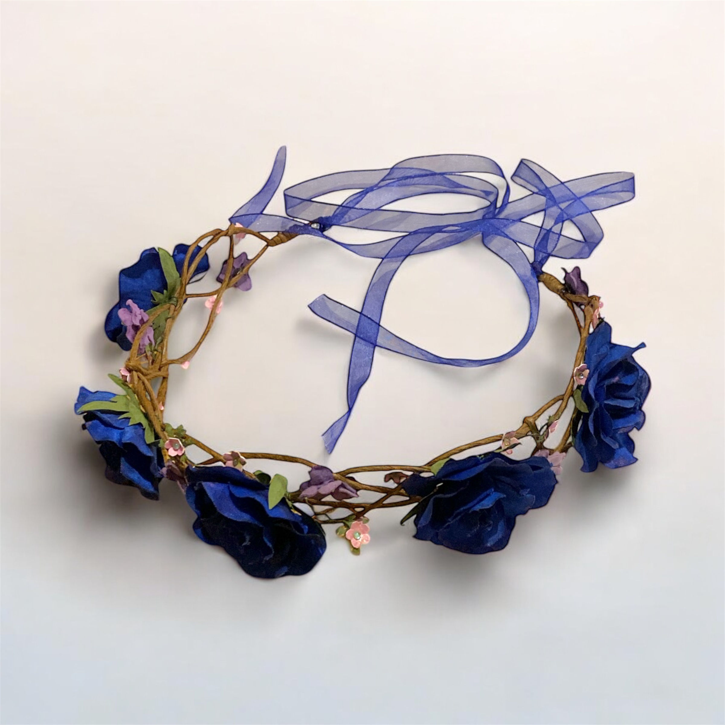 Blossoming Royal Blue Tiara Headband