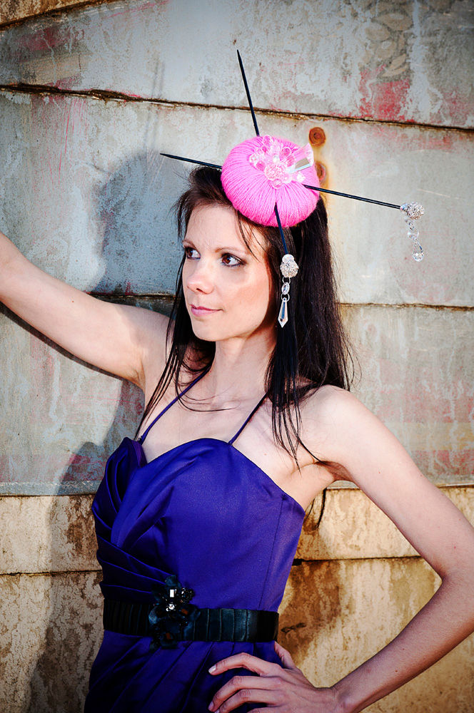 Thumbnail: CRYSTAL PINK - Couture Headpiece