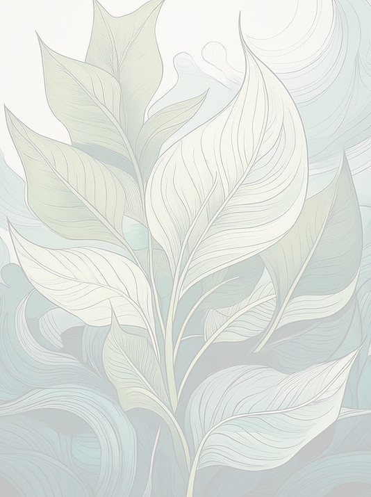 Firefly_-Abstract botanical illustration of landscaped garden, artistic leaf sketch, layer