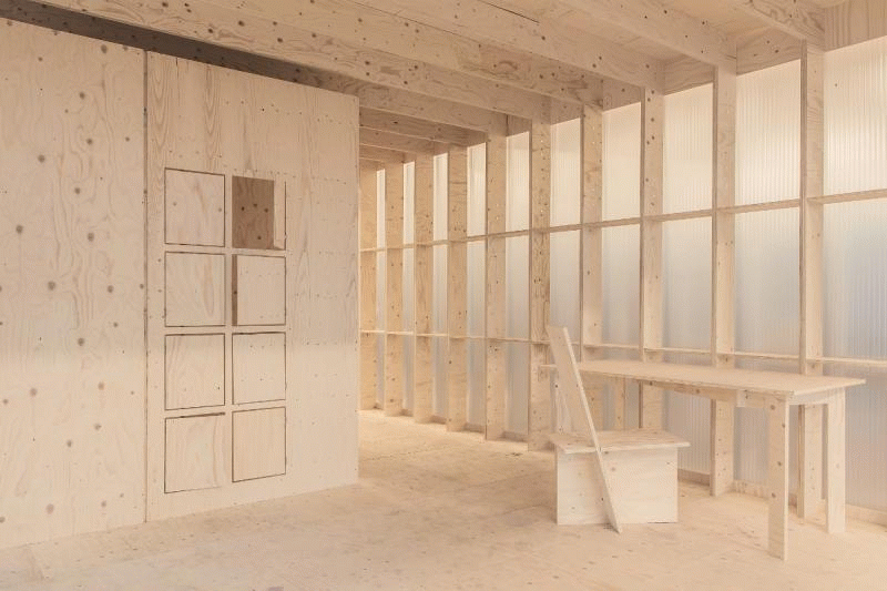 Entwurf eines Ausstellungspavillon in Holzbauweise.