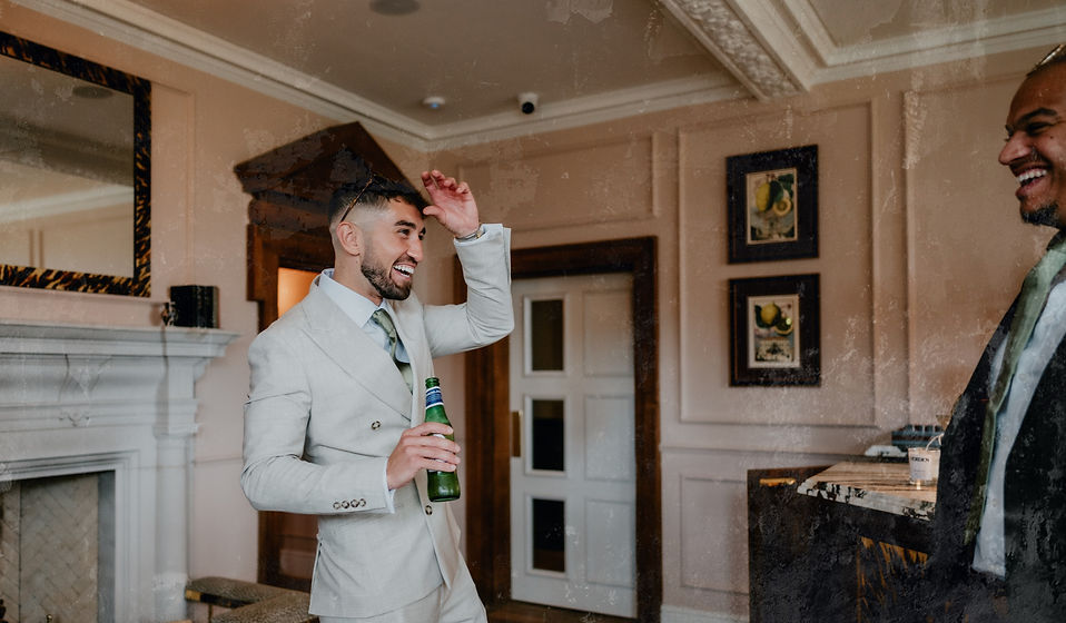 Wedding picture of groom from barber studios wedding package