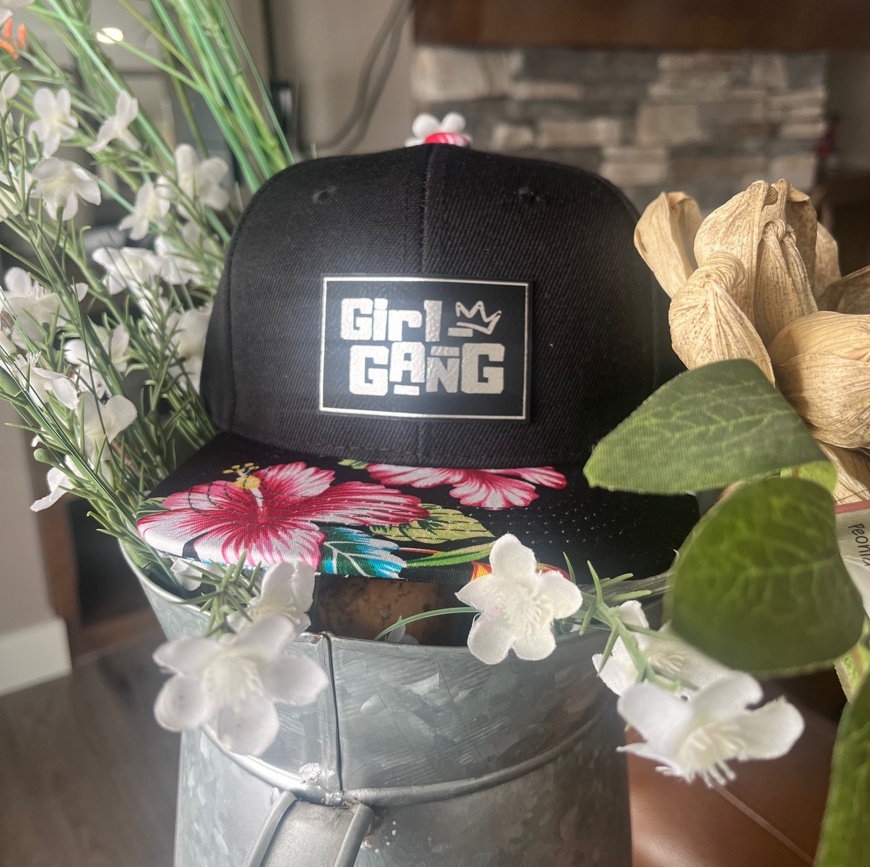 Infant Black/Black Floral Snapback