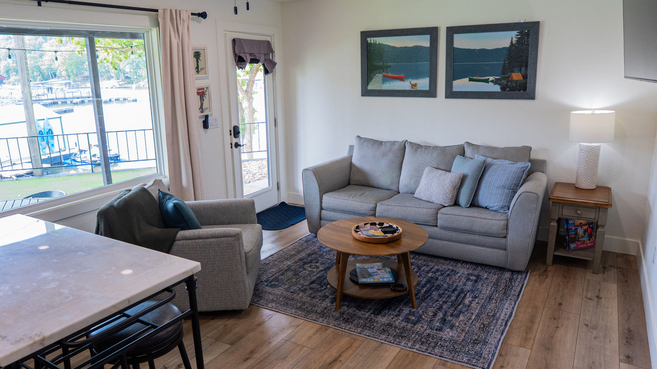 Lake of the Ozarks 2-bedroom vacation rental with open living space and lake views