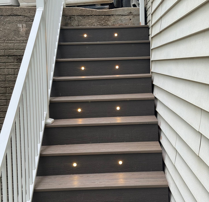 Daytime stairs with Dek Dots installed