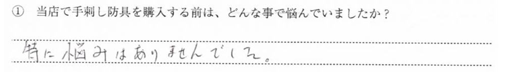 特に悩みはありませんでした
