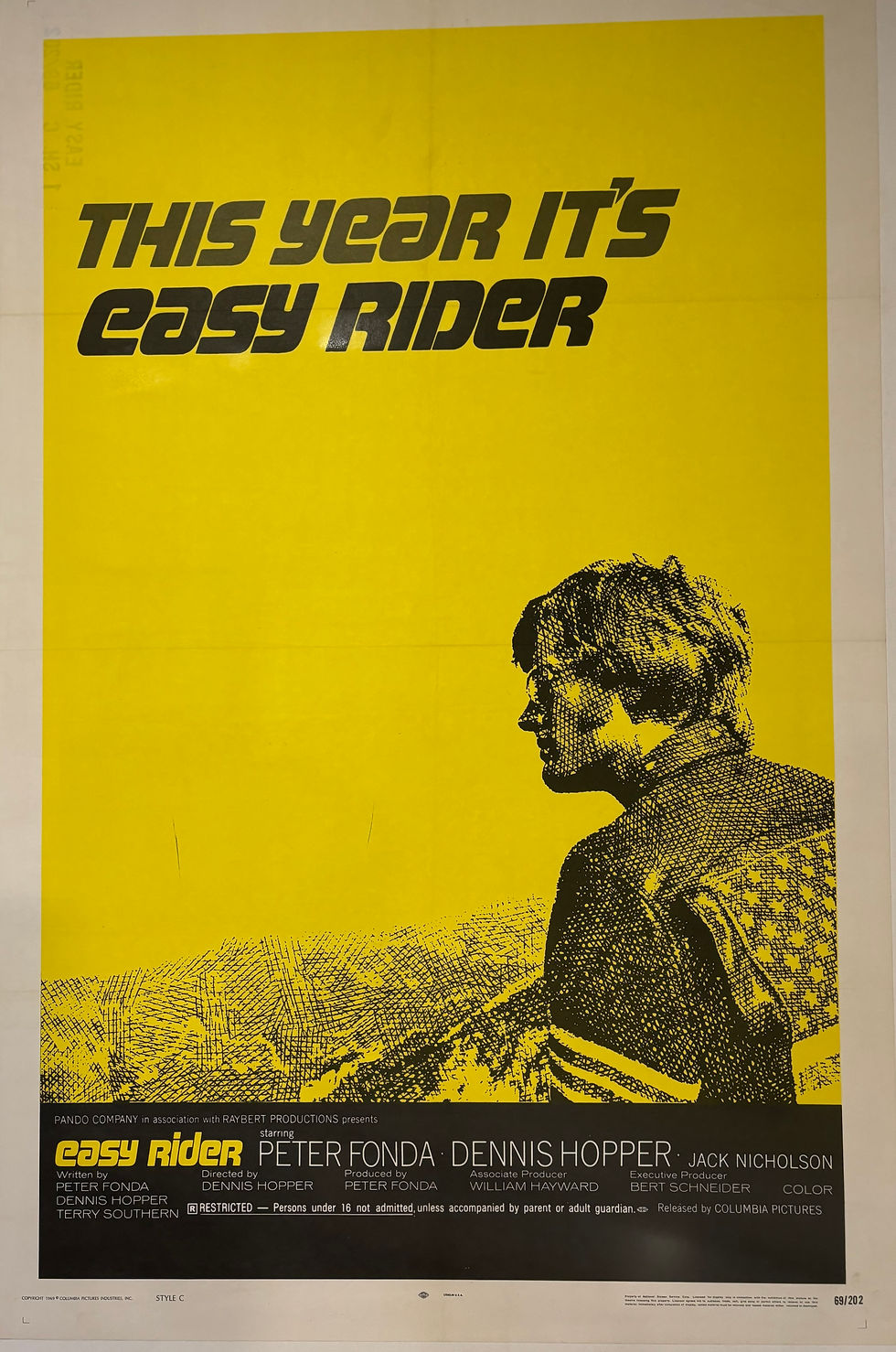 Thumbnail: Easy Rider 1969 linen-backed Style C US One-sheet poster