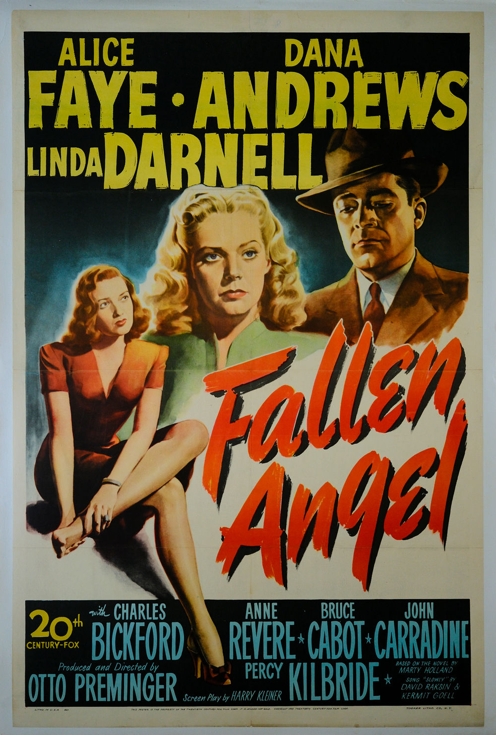 Fallen Angel 1945 film noir classic original poster