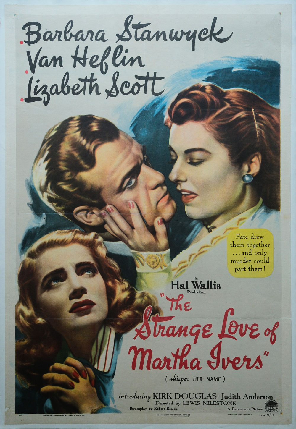 Strange Love of Martha Ivers 1946 film noir classic poster