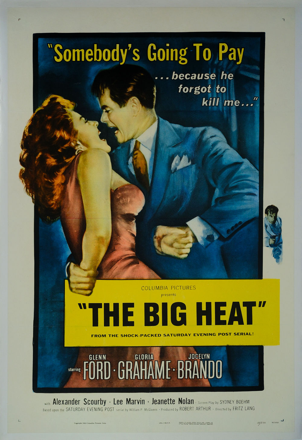 The Big Heat vintage 1953 film noir classic poster