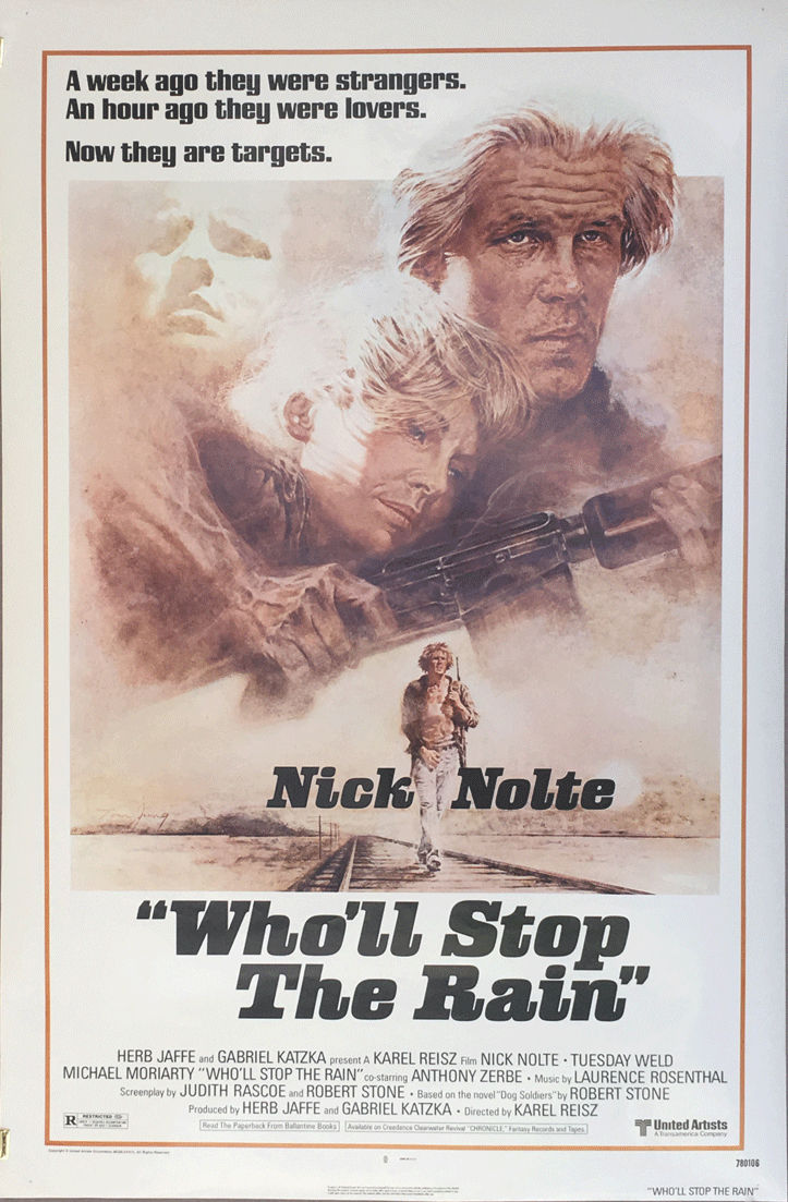 Who’ll Stop the Rain? (aka Dog Soldiers) original 1978 movie poster, art by Tom Jung