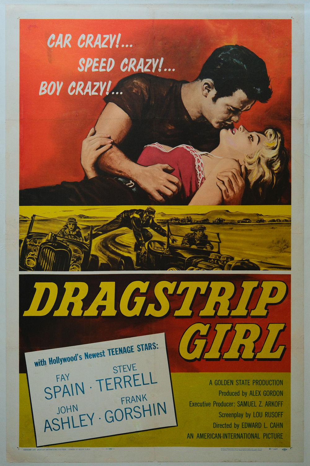 Dragstrip Girl 1957 original linen-backed film poster