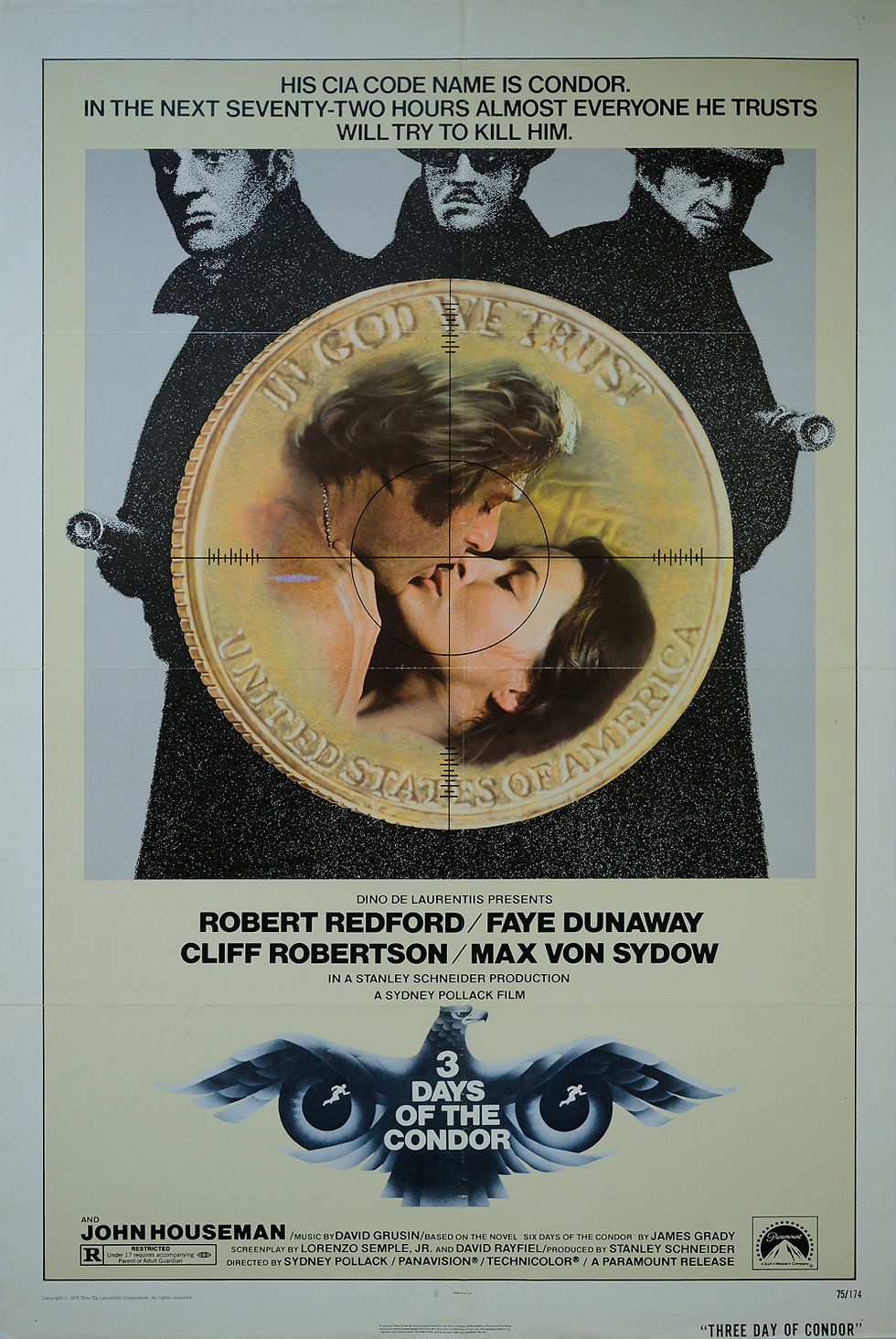 3 Days of the Condor original 1975 Robert Redford film poster