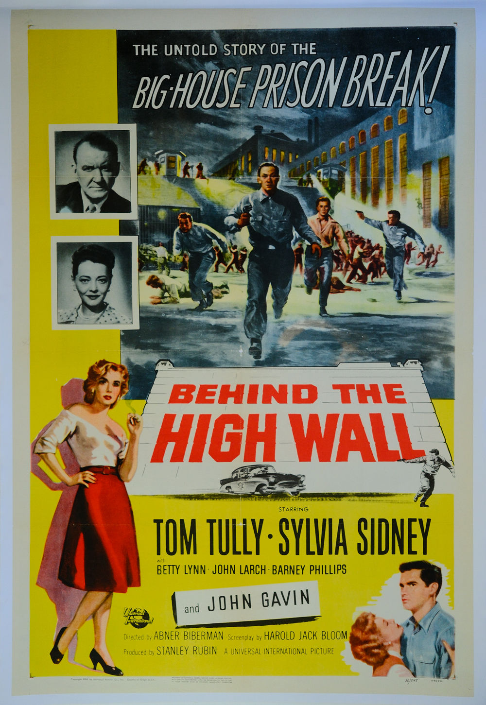 Behind the High Wall vintage 1956 film noir poster