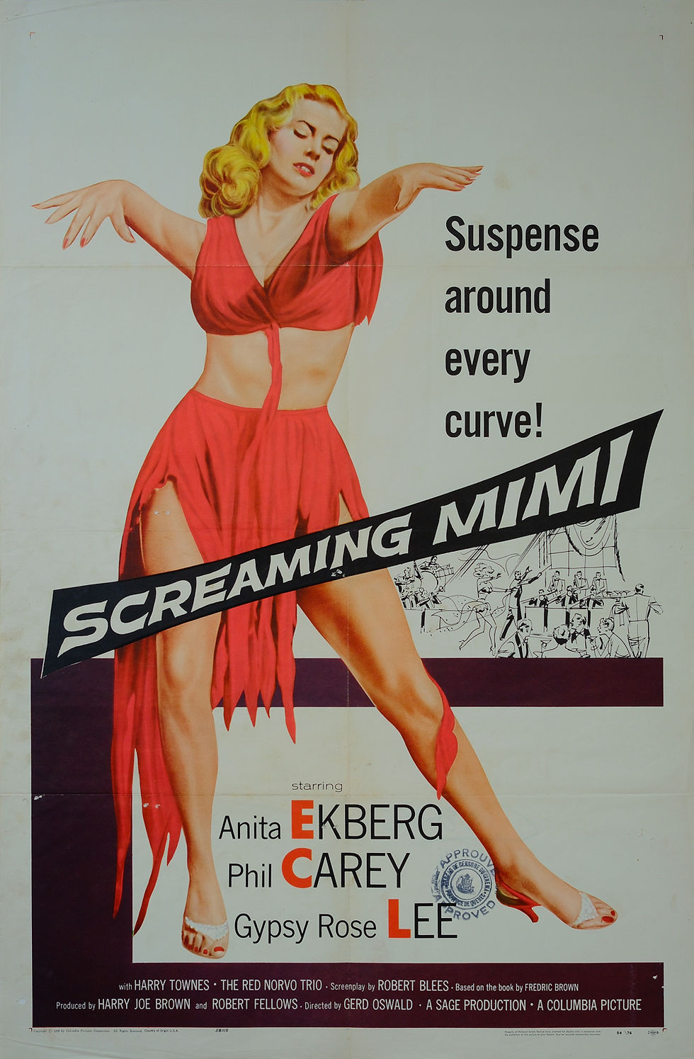 Screaming Mimi cult 1958 Anita Ekberg film noir movie poster