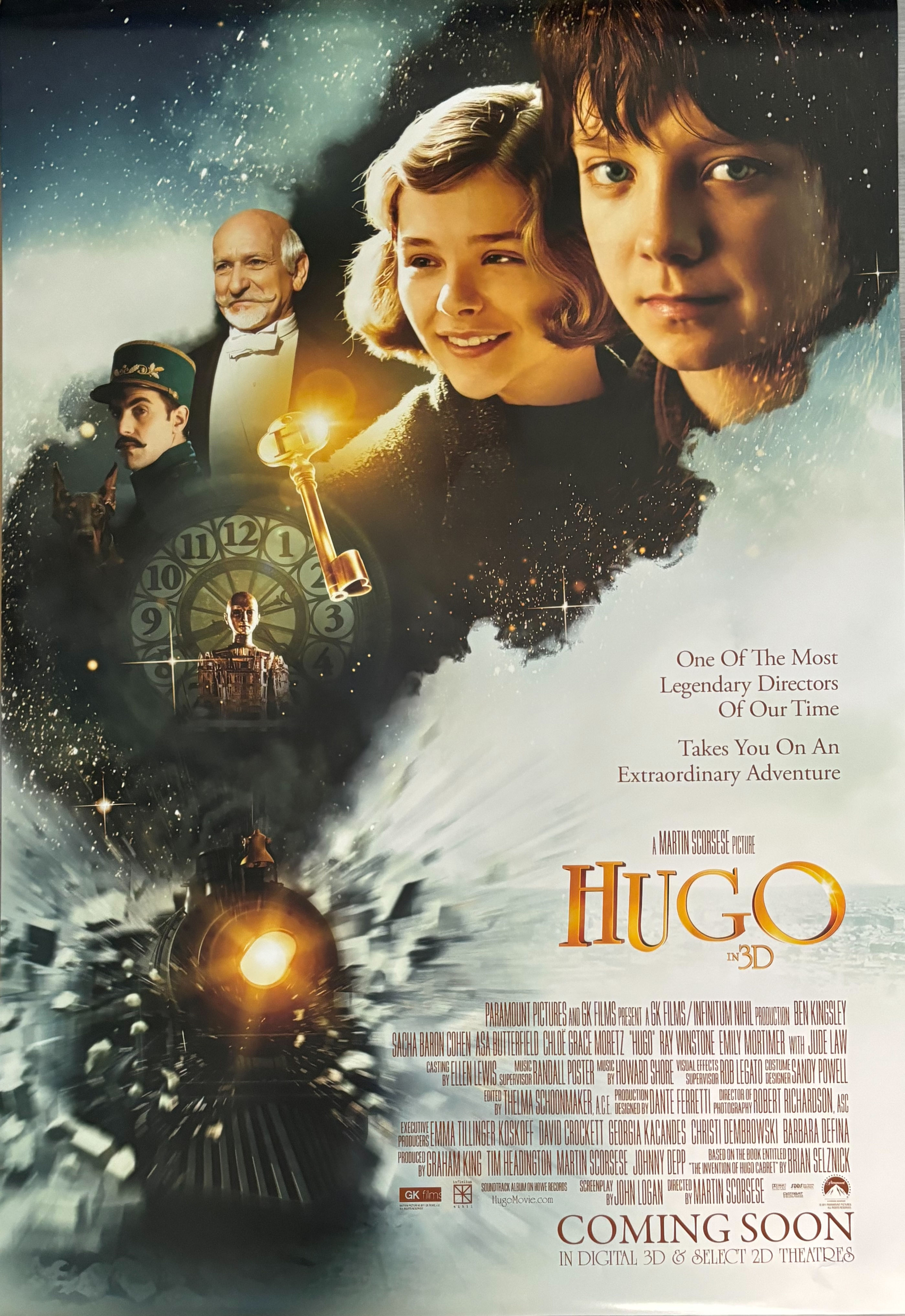 Hugo rare 2011 Martin Scorsese original film poster