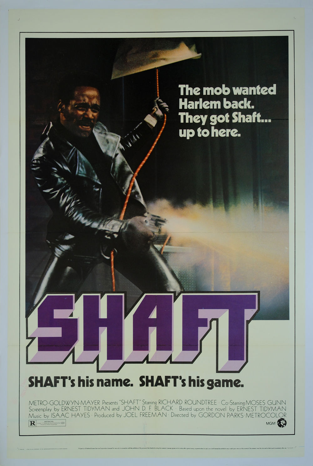 Shaft iconic 1971 original movie poster Richard Roundtree