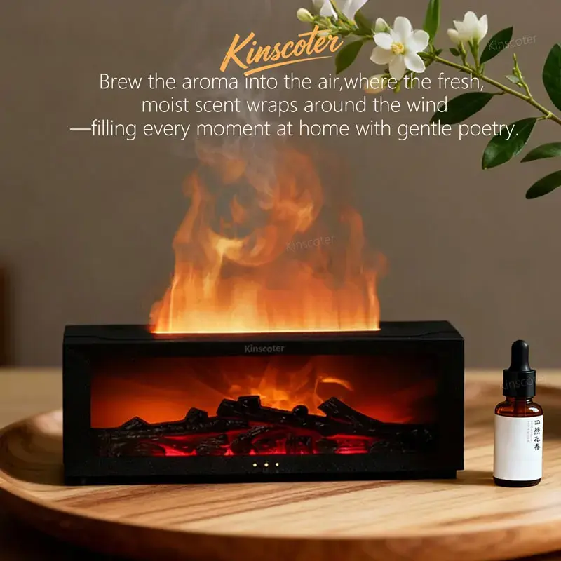 Thumbnail: Creative Fireplace Aroma Diffuser Simulated Flame Humidifier Essential Oil