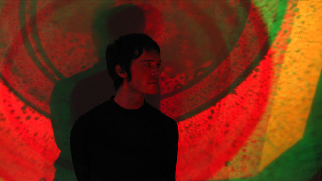 live light show work, two men project images