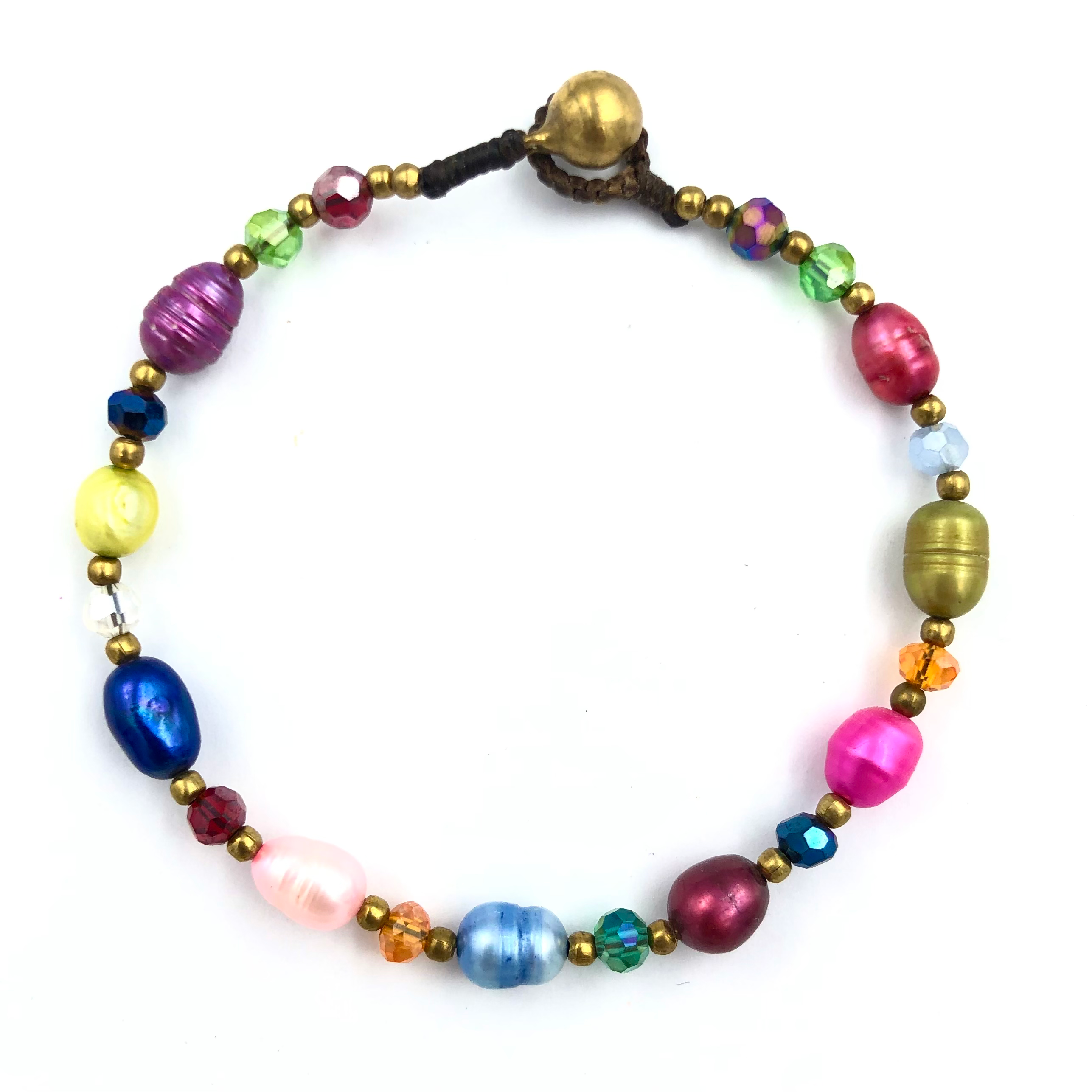 Pulsera croché perla multicolor