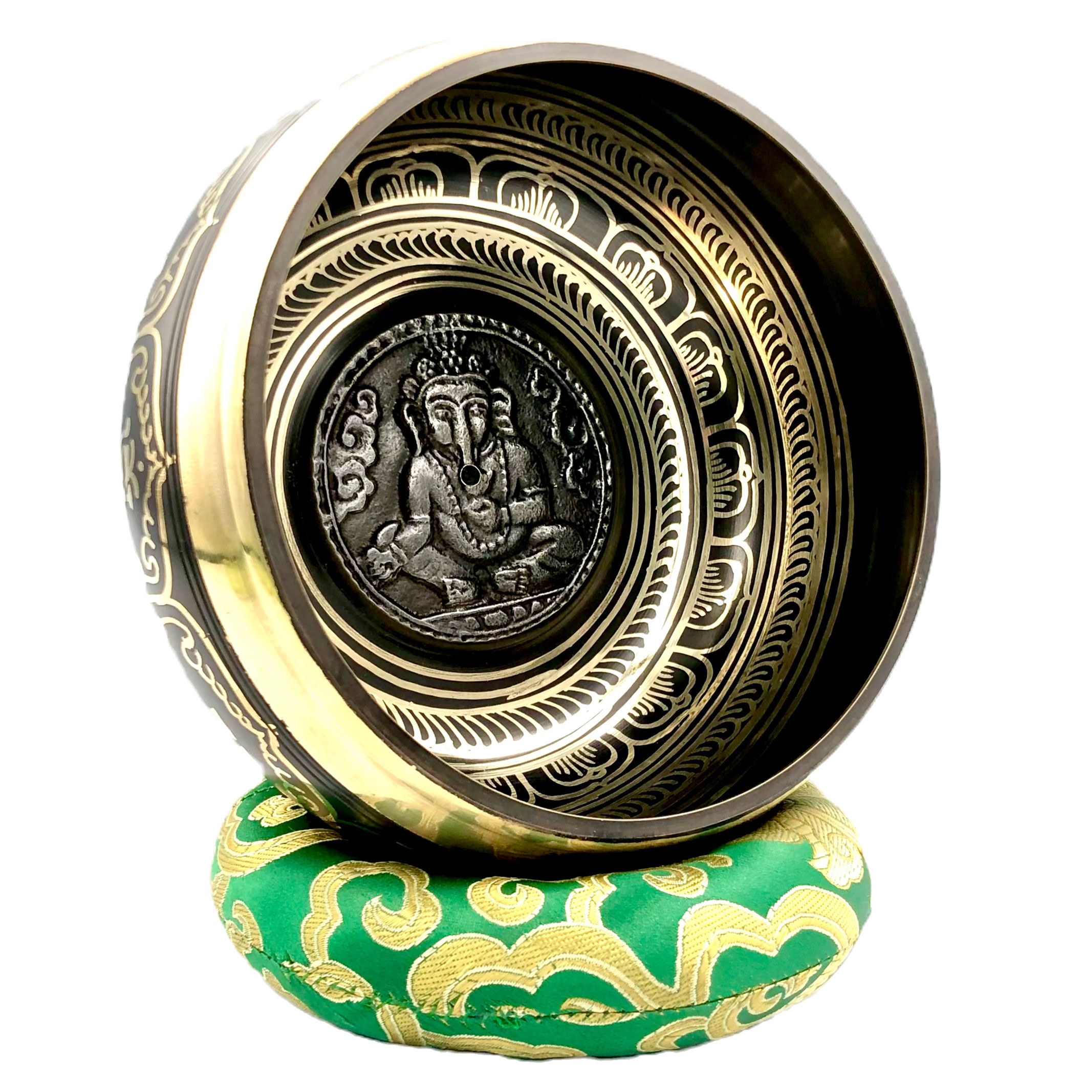 Cuenco negro relieve Ganesha