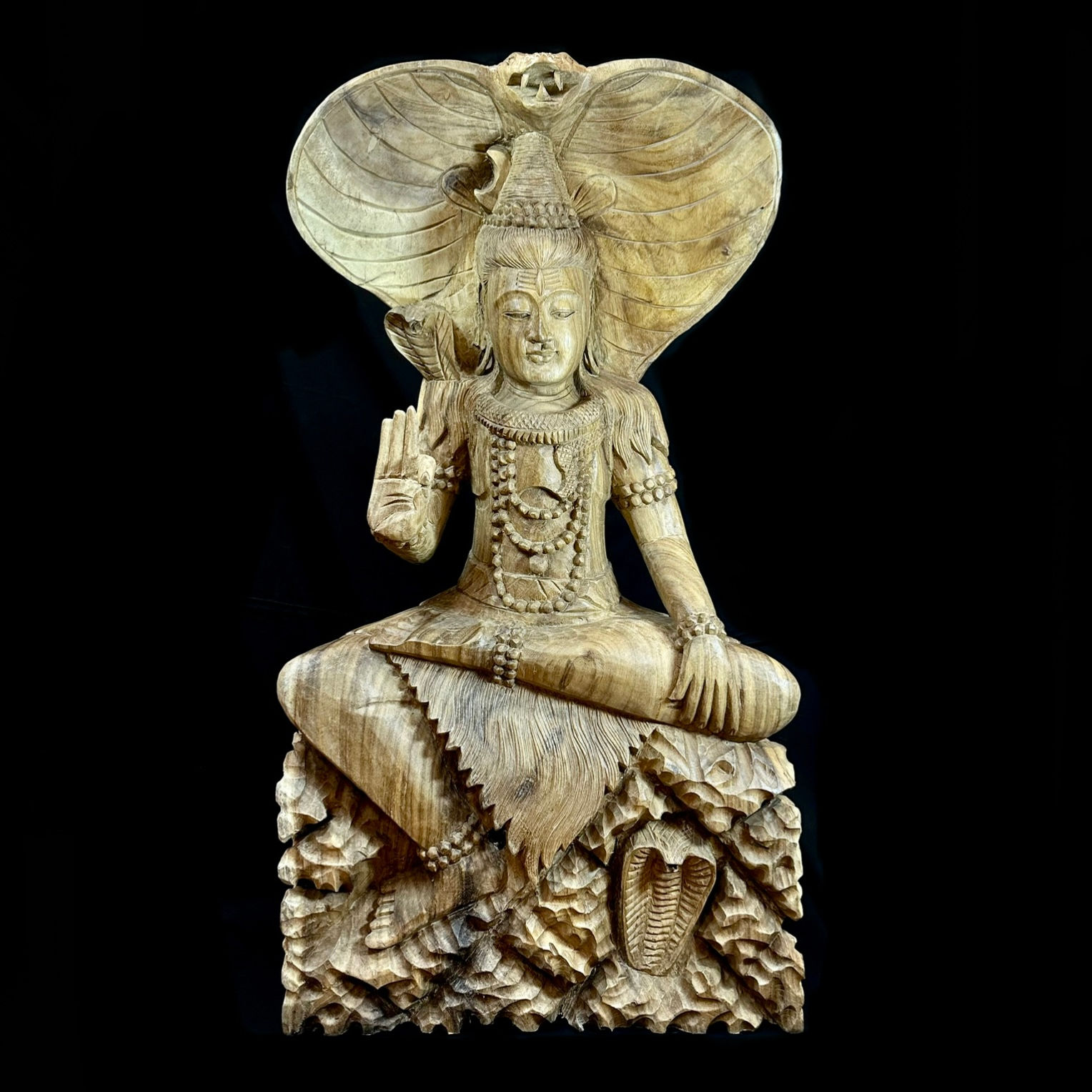 Shiva cobra de madera 80cm