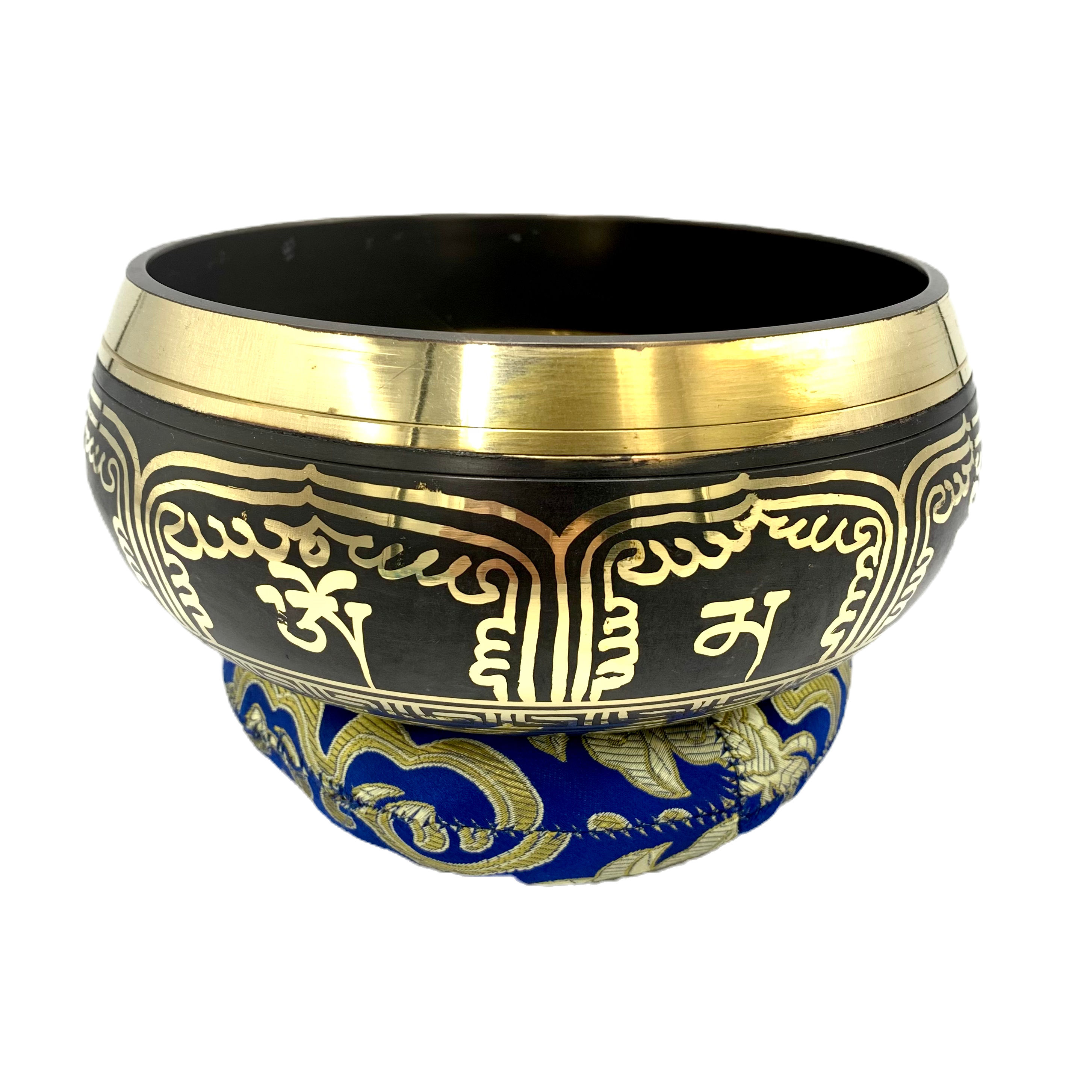 Cuenco pintado negro 17cm Ojos de Buda