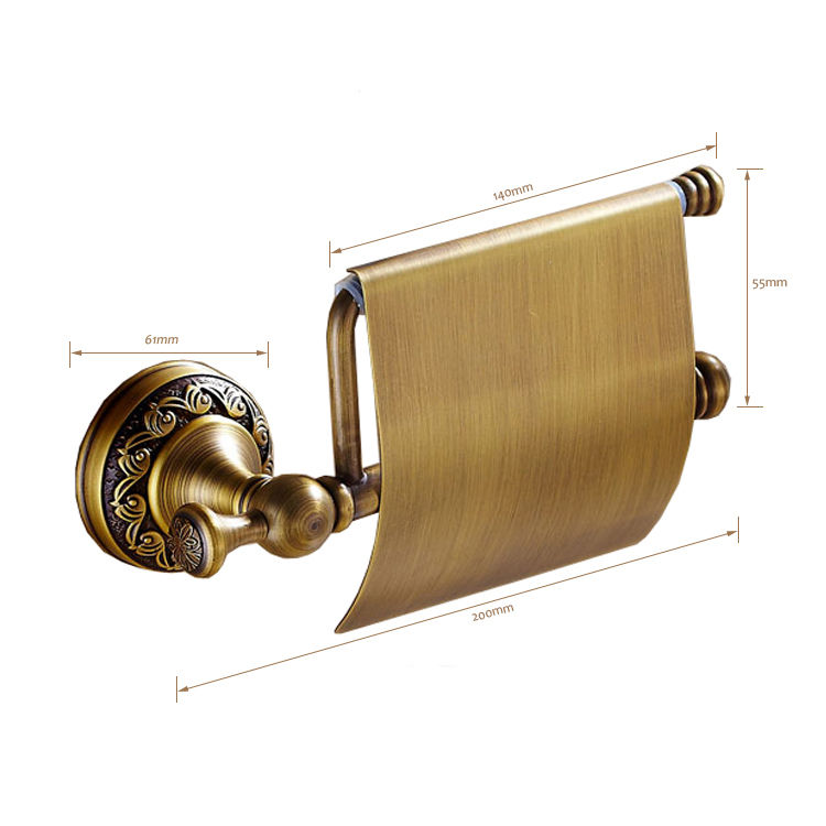 Thumbnail: Bathroom Accessories - B SERIES - Toilet roll  holder - Floral and brass