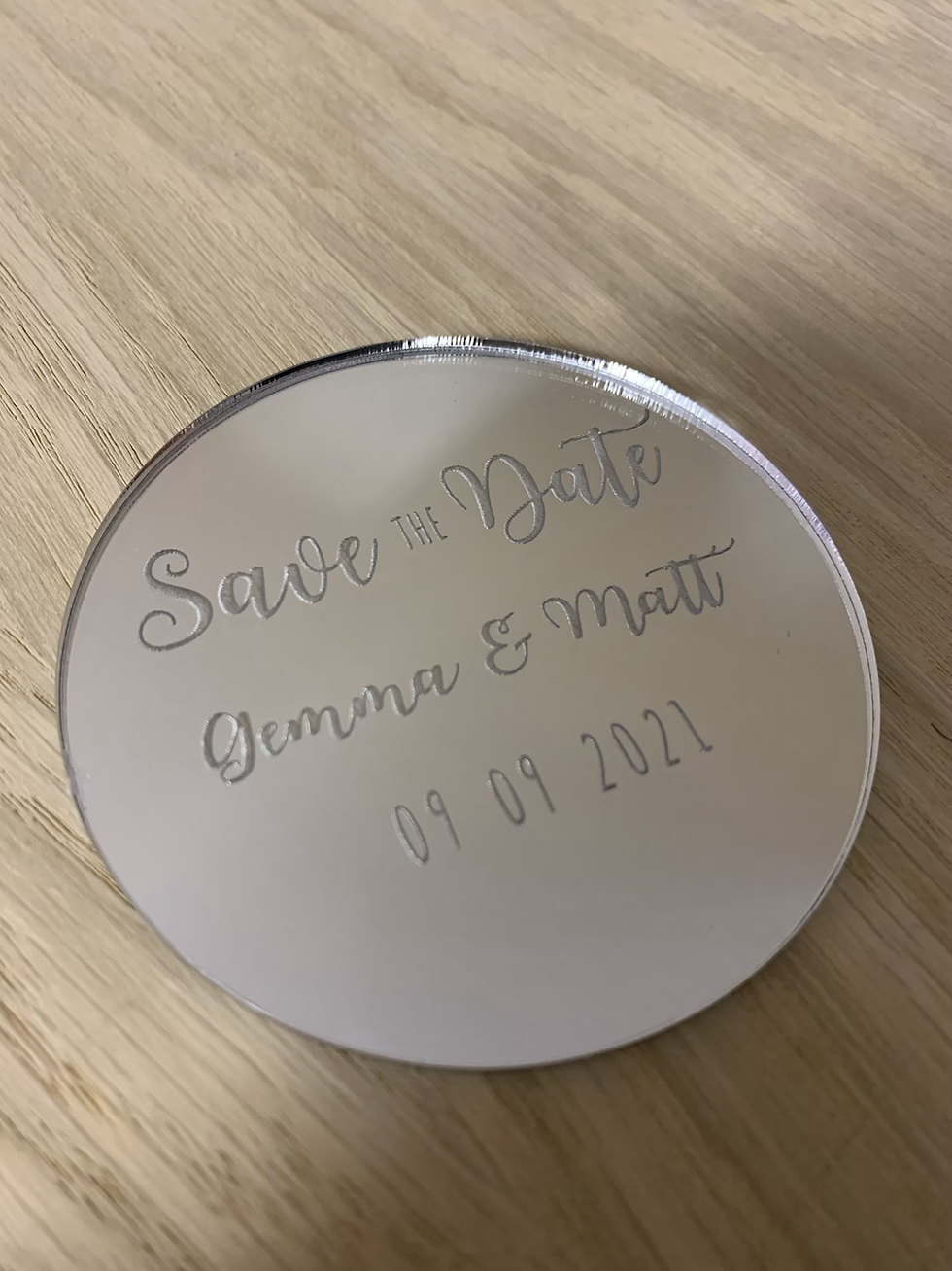 Thumbnail: Personalised Save The Date Magnet Mirror Acrylic