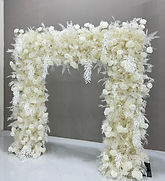 2.4 x 2.4m front coverage Elsa Flower Arch in white and ivory