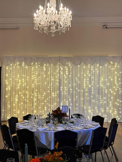 Fairy light curtain - assembly house