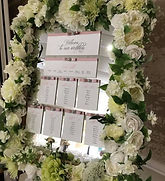 Floral Mirror Table Plan Ivory & Green Foliage