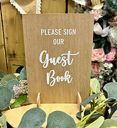 Oak Veneer Guest Book Sign with Feet