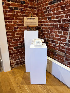 Audio phone on plinths at reymertson hall