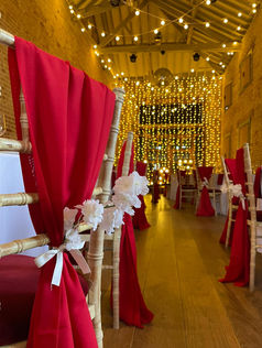Chair drapes and blossom with Fairy Light Wall - Kimberley Hall