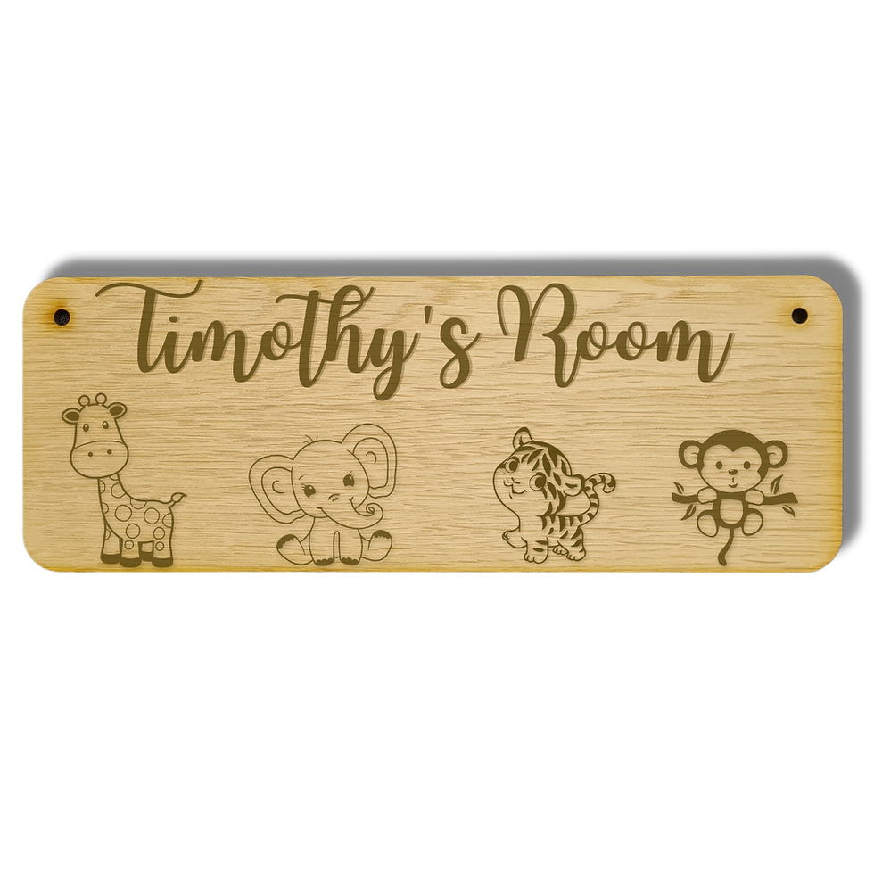 Thumbnail: Personalised children's bedroom door plaque - Epic Jungle Friends