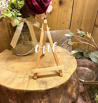 Rectangle Acrylic Table Number With Wooden Easel
