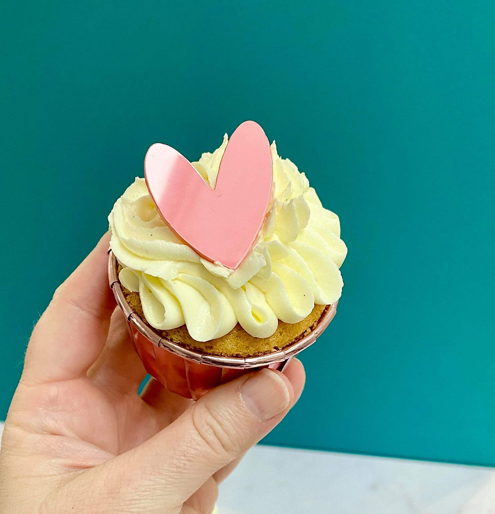 Thumbnail: 9 Piece Acrylic Plastic Heart Shape Cupcake Toppers
