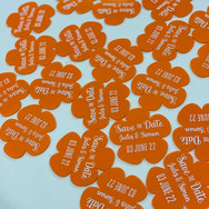 Orange Acrylic Flower Save The Date Magnet