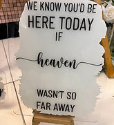White Painted Back Acrylic - Black Vinyl Heaven Sign
