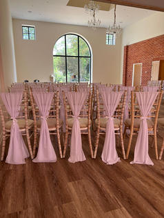 Blush chair drapes At Reymerston hall 